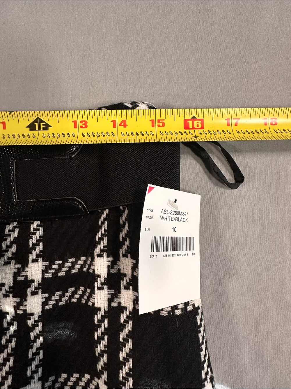 Black and White Plaid Pencil Skirt houndstooth business preppy tailored Y2K - Picture 7 of 13